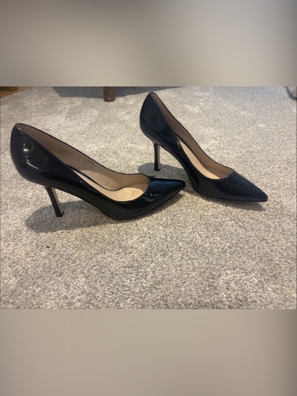 Joan & David Black Patent Pointed-Toe Stiletto Pumps